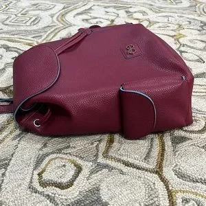 ?OE moda Chloe NWT $1299 Zaki burgundy blue leather large backpack nice ? oe moda chloe | Bags | Oe Moda Chloe Nwt 299 Zaki Burgundy  main image 4